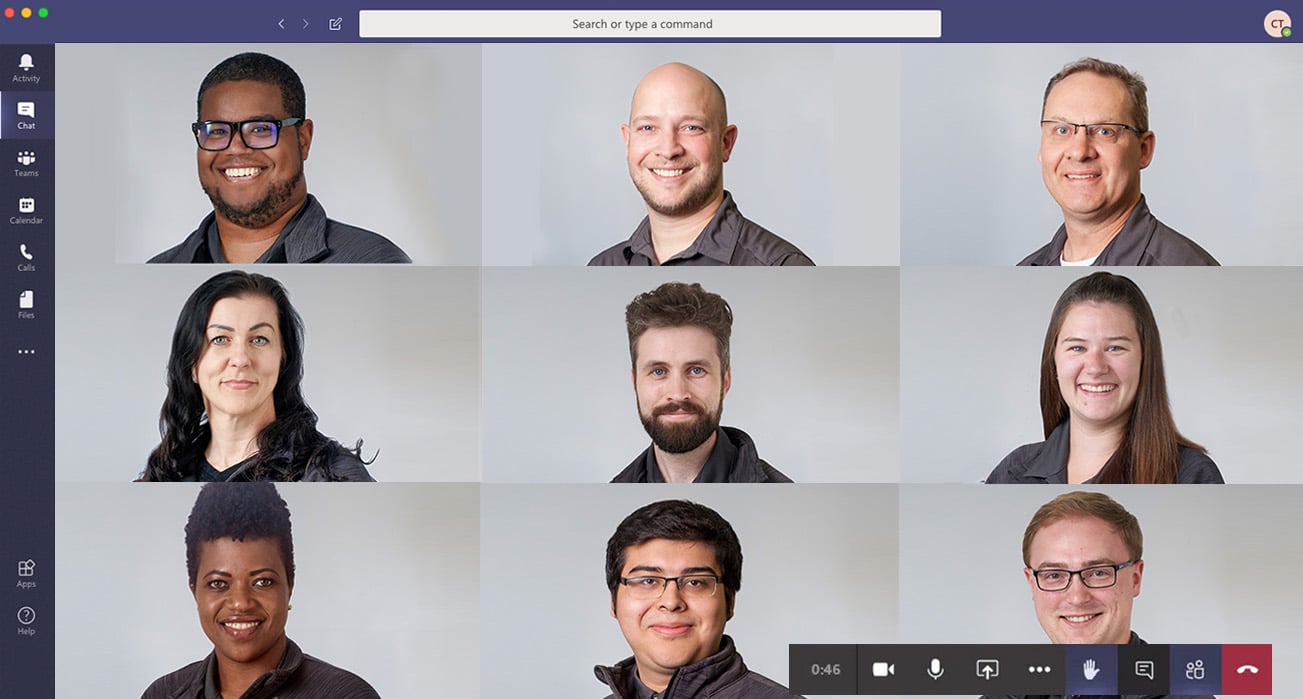 Microsoft Teams 3X3 Grid