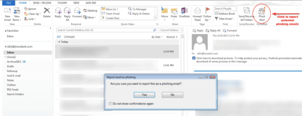 Phishing Button Outlook