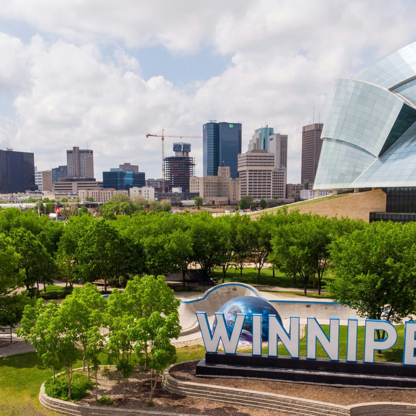 Panoramic image of Winnipeg, Canadian Museum for Human Rights